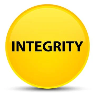 Integrity special yellow round button Stock Illustration