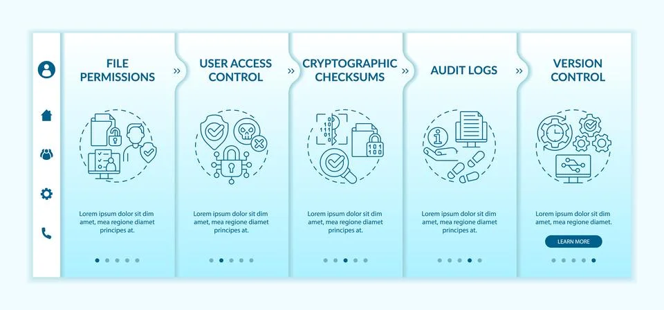 Integrity turquoise gradient onboarding template Stock Illustration