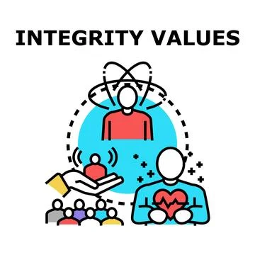 Integrity values concept with good ethics and honest principles Stock Illustration