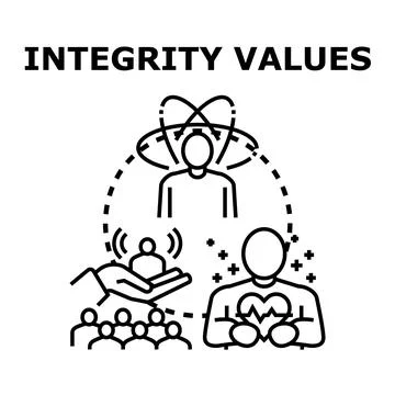 Integrity values concept with good ethics and honest principles Stock Illustration
