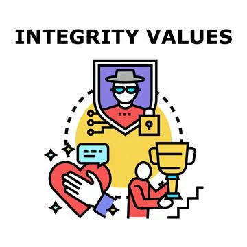 Integrity values concept with security and ethical principles Stock Illustration