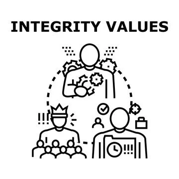 Integrity values developing business ethics and trust Stock Illustration