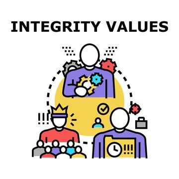 Integrity values developing business ethics and trust Stock Illustration