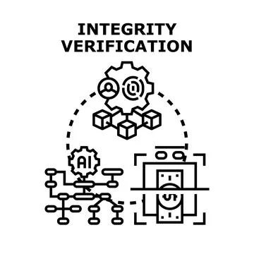 Integrity verification process with ai and data management イラスト素材