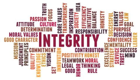 Integrity word cloud concept Stock Photos