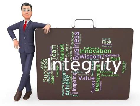 Integrity Words Means Text Morality And Virtue Stock-Illustration