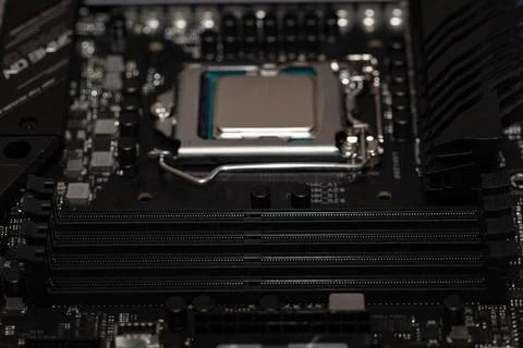 Intel Core i9-11900 Processor in Motherboard ASUS ROG Strix Z590-F Gaming Wi- Stock Photos