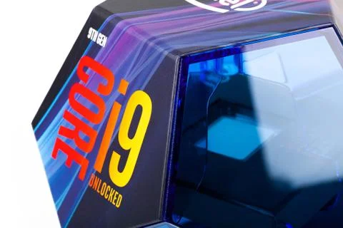 Intel Core i9 9900k CPU, modern 5ghz Coffee Lake processor Stock Photos
