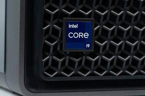 Intel core i9 processor on computer Foto stock
