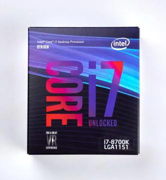 Intel logo and CPU Stock Photos