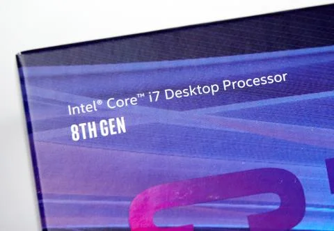 Intel logo and CPU 写真素材