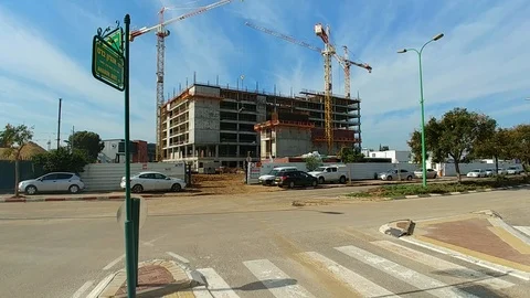 Intel Petach Tikva Green building PTK1  under construction Video stock 89099166