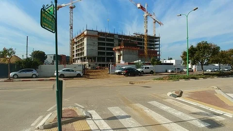 Intel Petach Tikva Green building PTK1  under construction Video stock 89099803