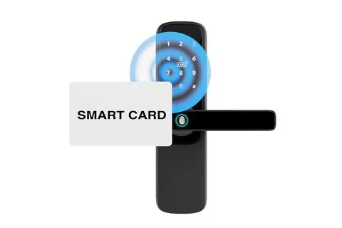 Inteligente Biometric Smart Door Lock with Digital Keypad and Key Smart Car.. Stock Illustration