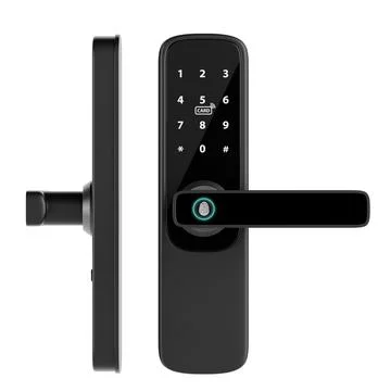Inteligente Biometric Smart Door Lock with Digital Keypad. 3d Rendering Stock Illustration