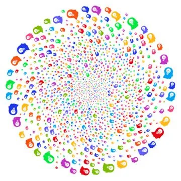 Intellect Bulb Swirl Exploding Globula 스톡 일러스트