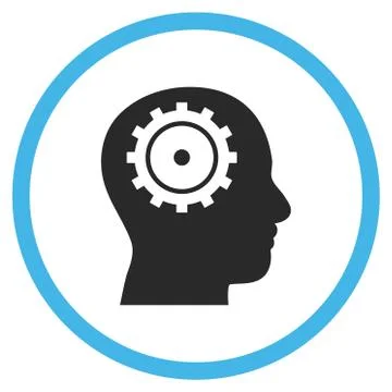 Intellect Flat Rounded Vector Icon Stock Illustration