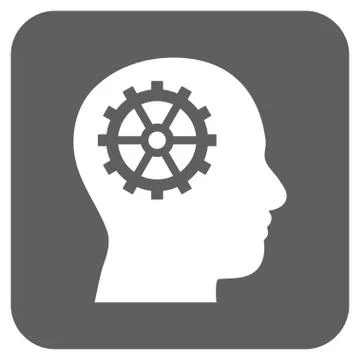 Intellect Flat Squared Vector Icon Stock Illustration