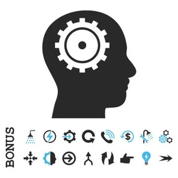 Intellect Flat Vector Icon With Bonus Stock Illustration