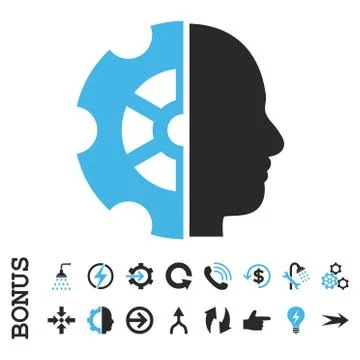 Intellect Flat Vector Icon With Bonus Stock Illustration