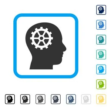 Intellect Framed Vector Icon Stock Illustration