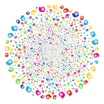 Intellect Gear Exploding Cluster Stock Illustration