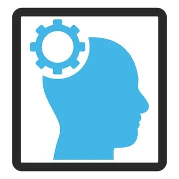 Intellect Gear Framed Vector Icon Stock Illustration