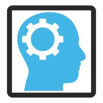 Intellect Gear Framed Vector Icon Stock Illustration