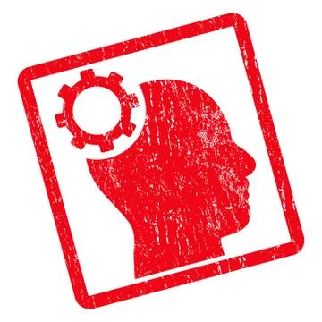 Intellect Gear Icon Rubber Stamp Stock Illustration