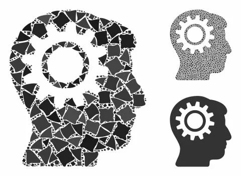 Intellect gear Mosaic Icon of Bumpy Elements イラスト素材