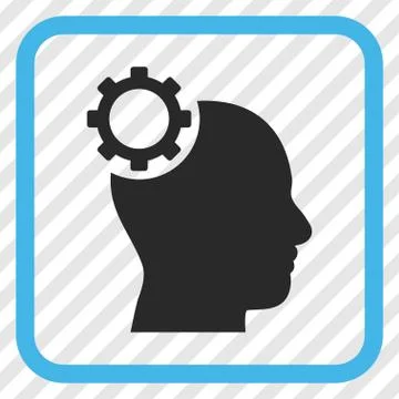 Intellect Gear Vector Icon In a Frame Stock Illustration