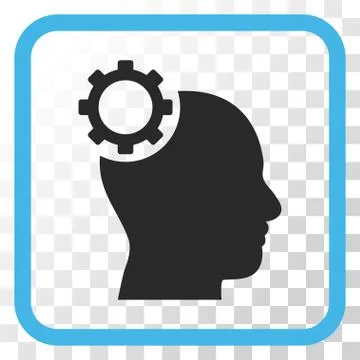 Intellect Gear Vector Icon In a Frame Stock Illustration