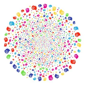 Intellect Gears Burst Round Cluster 스톡 일러스트