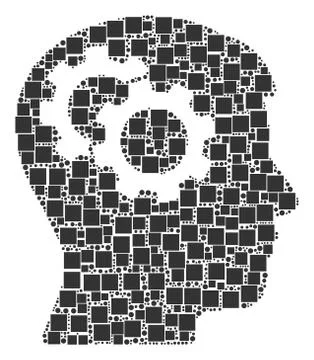 Intellect Gears Composition of Squares and Circles Ilustración de archivo