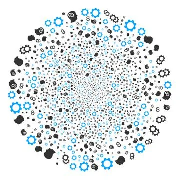 Intellect Gears Fireworks Sphere 库存插图