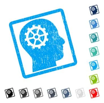 Intellect Icon Rubber Watermark Stock Illustration