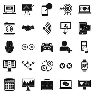 Intellect icons set, simple style イラスト素材