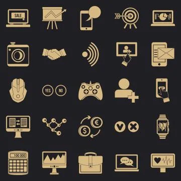 Intellect icons set, simple style イラスト素材