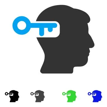 Intellect Key Flat Icon Stockillustratie