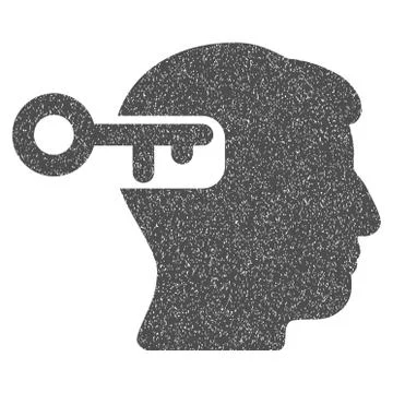 Intellect Key Grainy Texture Icon Stock-Illustration