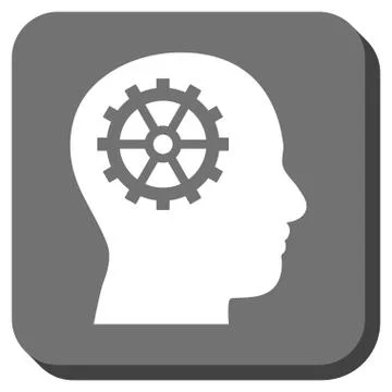 Intellect Rounded Square Vector Icon Stock Illustration