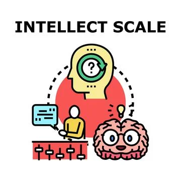 Intellect scale measuring brain power and mental abilities Stock-Illustration