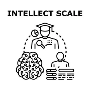 Intellect scale measuring human mind abilities assessment Stock Illustration