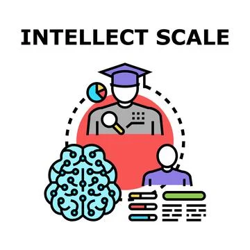Intellect scale measuring human mind abilities assessment Stock Illustration