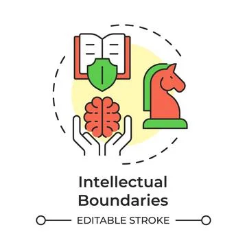Intellectual boundaries multi color concept icon Stock Illustration