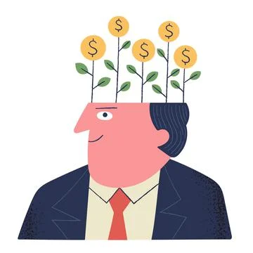 Intellectual Capital. Concept of economic knowledge, profit, business success Stock Illustration