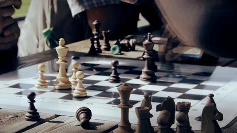 Intellectual duels at the chessboard Stock Footage 162356404