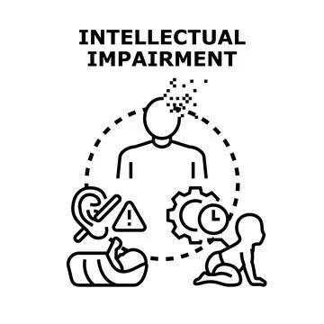 Intellectual impairment concept with cognitive brain issues Stock Illustration