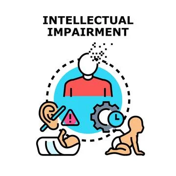 Intellectual impairment concept with cognitive brain issues Stock Illustration
