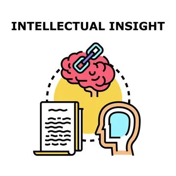 Intellectual insight linking mind, knowledge, and thinking process Stock Illustration
